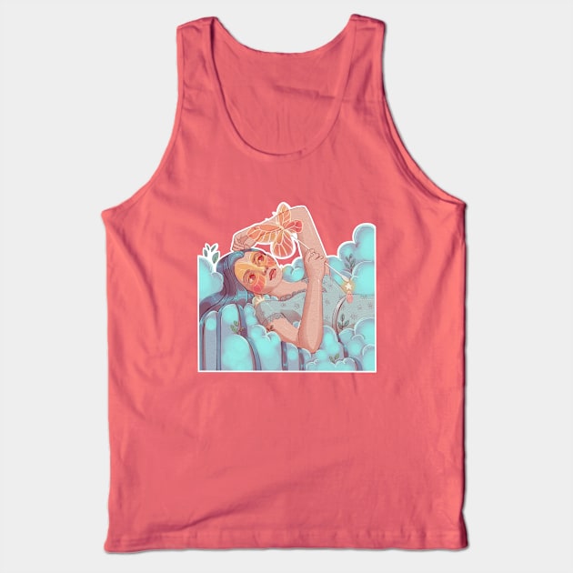 Spring goddess in the clouds with a butterfly Tank Top by Mard_Illus